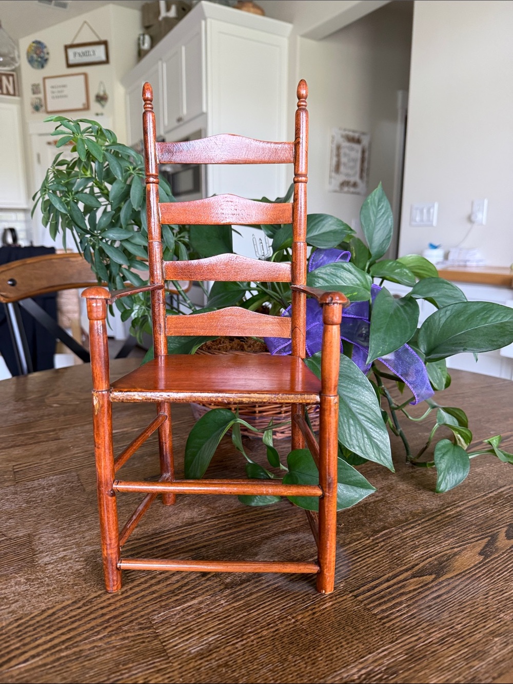 Vtg 14" New England Style Four Slat Ladder back collectors  Doll Chair